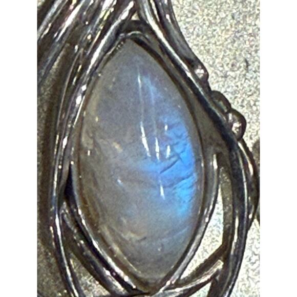 Hagit Gorali Sterling Silver Moonstone Drop Earrings, Israel Signed, Artisan - Picture 11 of 15